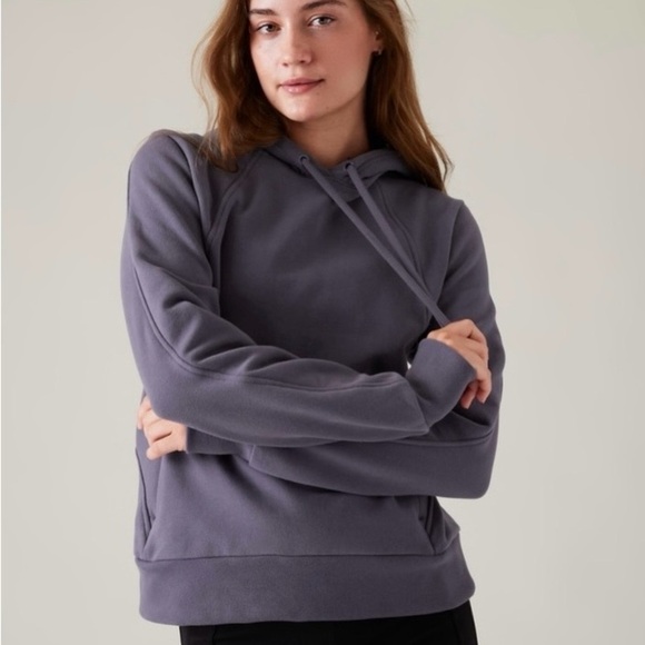 NWT Athleta Hoodie Women’s 2X Plus Nightfall Purple Retroplush Revive Sweatshirt - Picture 2 of 9